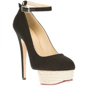 Charlotte Olympia Platform Stiletto Espadrille Heels Size 6